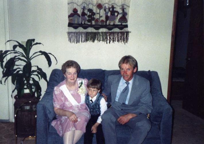 Grandma Regan, Austin and Dad Easter 1996